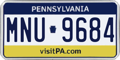 PA license plate MNU9684