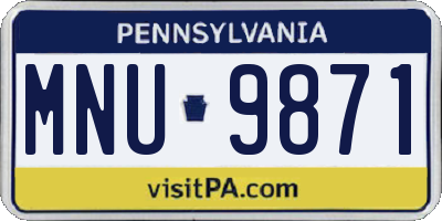 PA license plate MNU9871