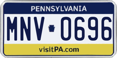 PA license plate MNV0696