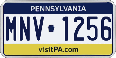 PA license plate MNV1256