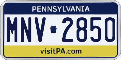 PA license plate MNV2850