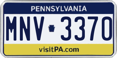 PA license plate MNV3370