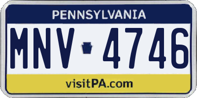 PA license plate MNV4746
