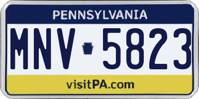 PA license plate MNV5823
