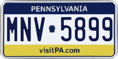 PA license plate MNV5899