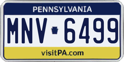 PA license plate MNV6499