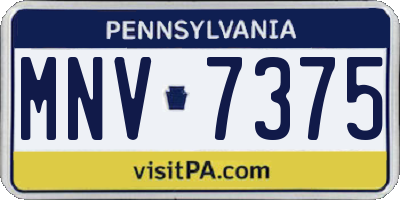 PA license plate MNV7375