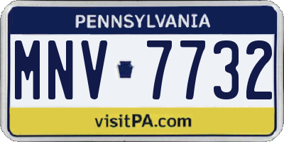 PA license plate MNV7732