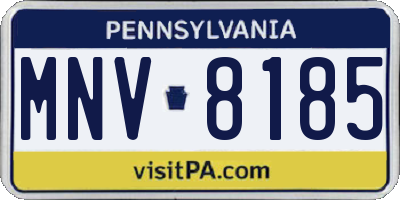 PA license plate MNV8185