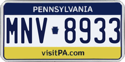PA license plate MNV8933