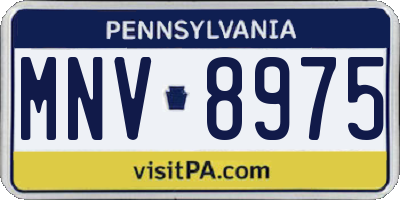PA license plate MNV8975