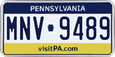PA license plate MNV9489