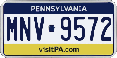 PA license plate MNV9572