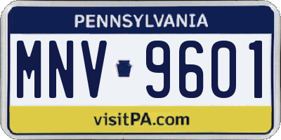 PA license plate MNV9601