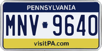 PA license plate MNV9640