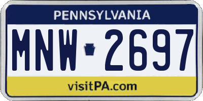 PA license plate MNW2697