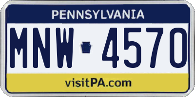 PA license plate MNW4570