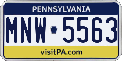 PA license plate MNW5563