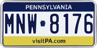 PA license plate MNW8176