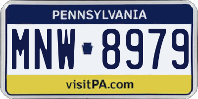 PA license plate MNW8979