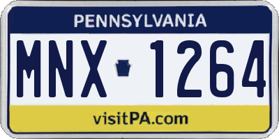 PA license plate MNX1264