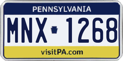 PA license plate MNX1268