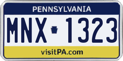 PA license plate MNX1323