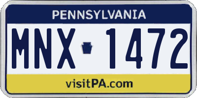 PA license plate MNX1472