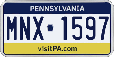 PA license plate MNX1597