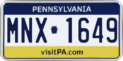 PA license plate MNX1649