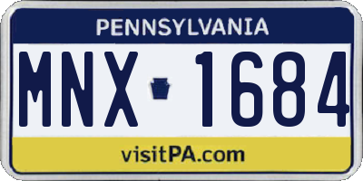 PA license plate MNX1684