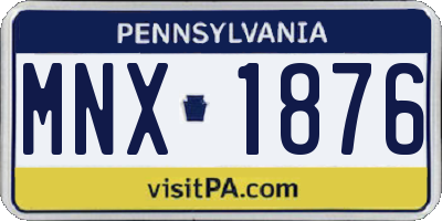 PA license plate MNX1876
