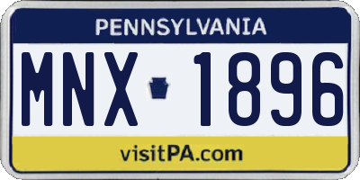 PA license plate MNX1896