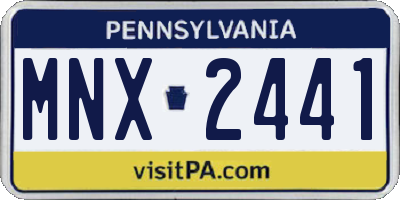 PA license plate MNX2441