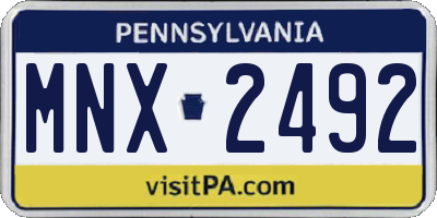 PA license plate MNX2492