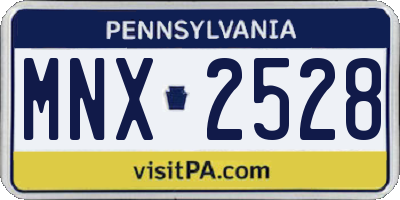 PA license plate MNX2528
