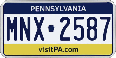 PA license plate MNX2587