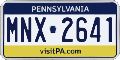 PA license plate MNX2641