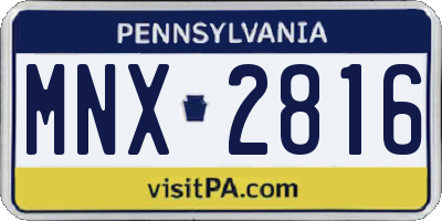 PA license plate MNX2816