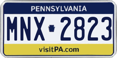 PA license plate MNX2823
