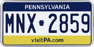 PA license plate MNX2859