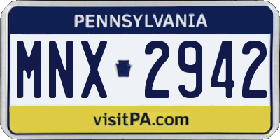 PA license plate MNX2942