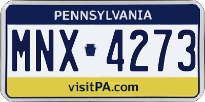 PA license plate MNX4273