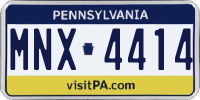 PA license plate MNX4414