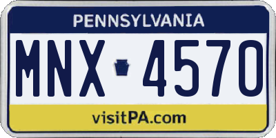 PA license plate MNX4570