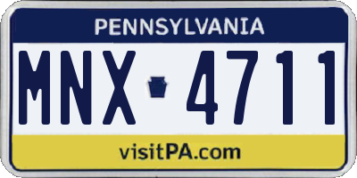 PA license plate MNX4711