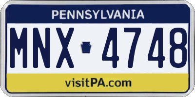 PA license plate MNX4748
