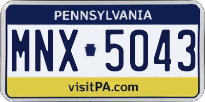 PA license plate MNX5043