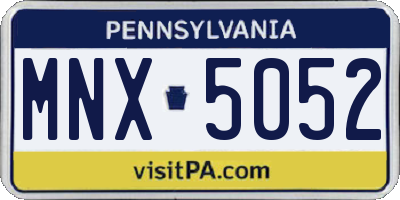 PA license plate MNX5052