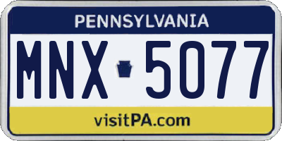 PA license plate MNX5077